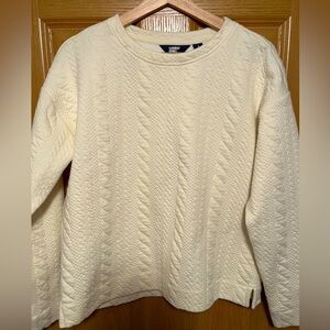 Lands' End Women's Oversized Quilted Cable Sweatshirt